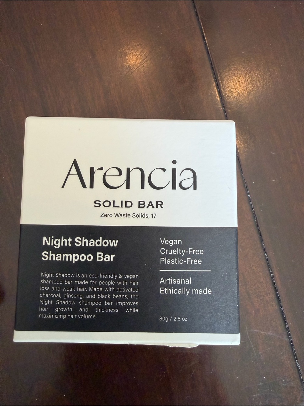NWT Arencia Night Shadow Solid Shampoo Bar - 2.8 oz